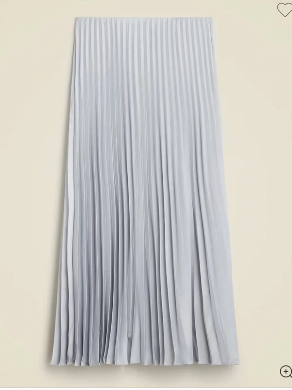 J. Crew Gwyneth Pleated Skirt- Silver- Small-NWT
